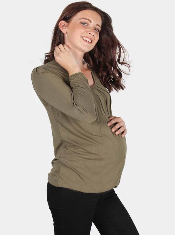 Kate Maternity & Nursing Top in Khaki