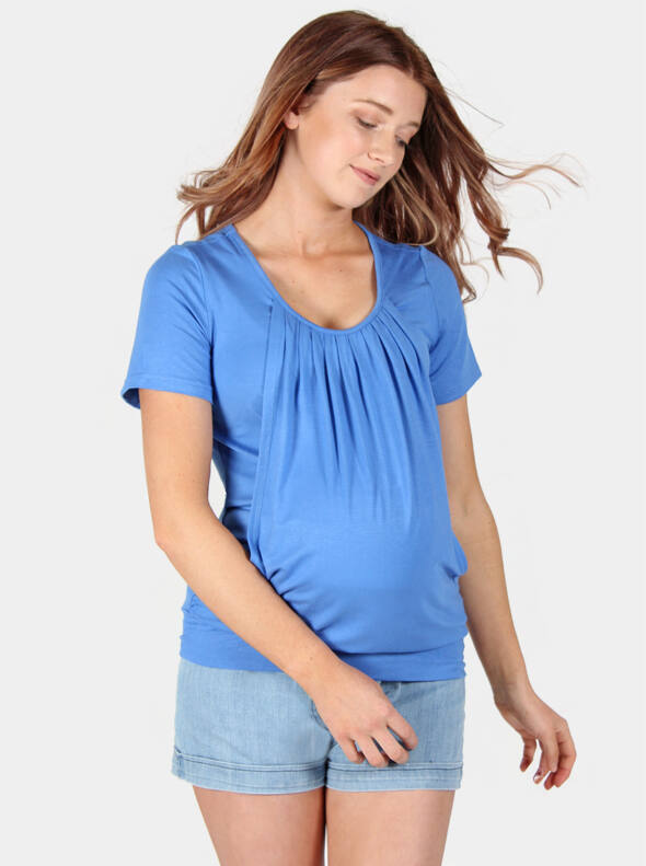 River Maternity & Nrusing Top in Sky Blue