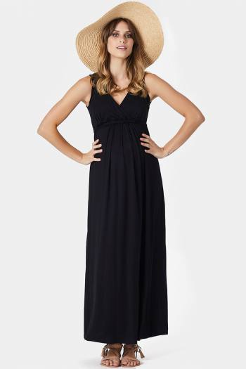Maxi Maternity Dress in Black