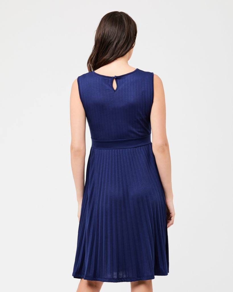 Knife Pleat Maternity Dress – Royal Blue | 3 Bears