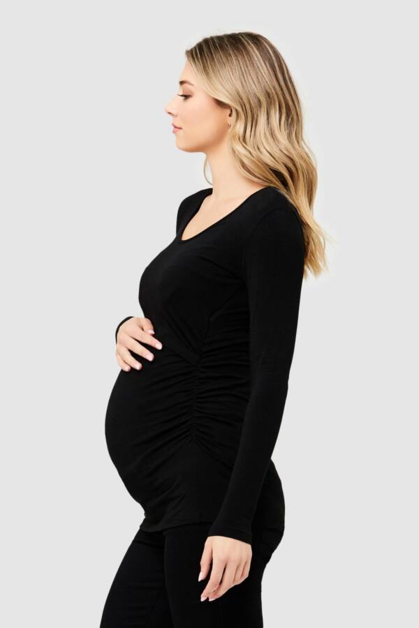 Organic LS Maternity & Nursing Top - Black