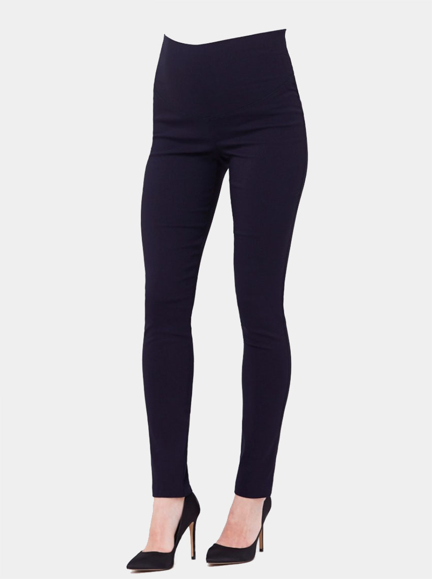 Jersey Knit Maternity Trousers with High Belly Band, Clément by ENVIE DE  FRAISE - navy blue, Maternity