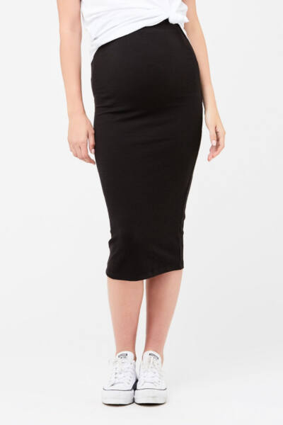 high waisted black skirt pockets