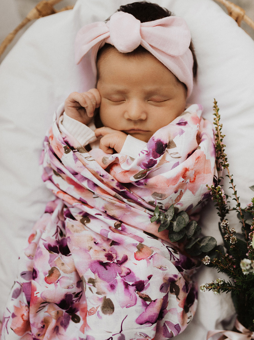 Organic Muslin Wrap - Blushing Beauty - Image 5