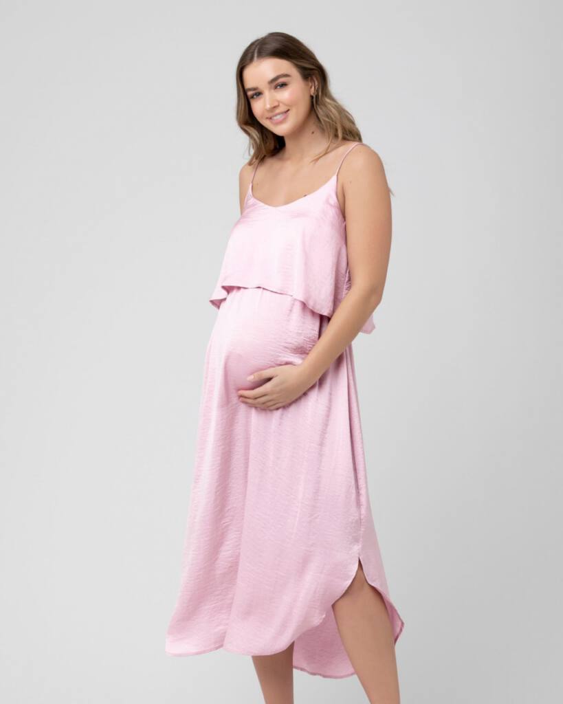 Maternity Nursing Slip Dress Pink Bears