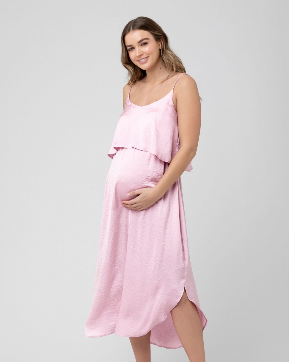 Maternity & Nursing Slip Dress – Pink