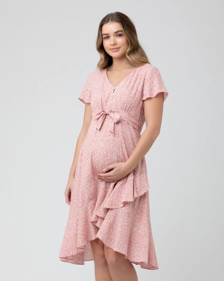 Vanessa Tie Front Maternity & Nursing Dress 3 Bears