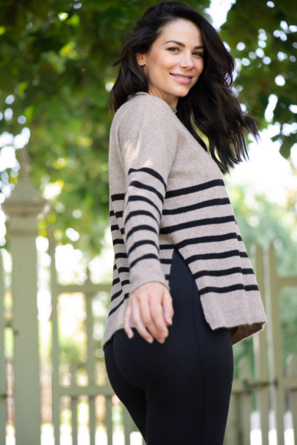 Gerrie Maternity & Nursing Knit - Mocha/Black