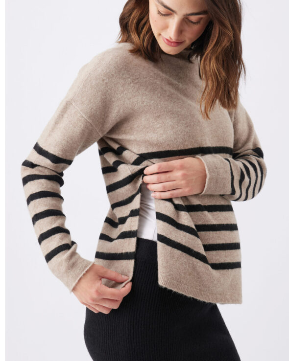Gerrie Maternity & Nursing Knit - Mocha/Black - Image 2