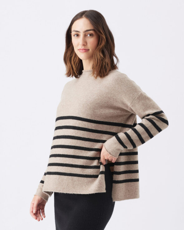 Gerrie Maternity & Nursing Knit - Mocha/Black - Image 3