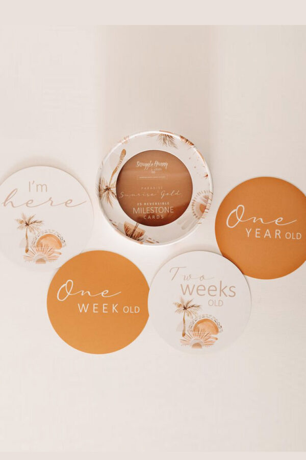 REVERSIBLE MILESTONE CARDS - Paradise & Sunrise Gold