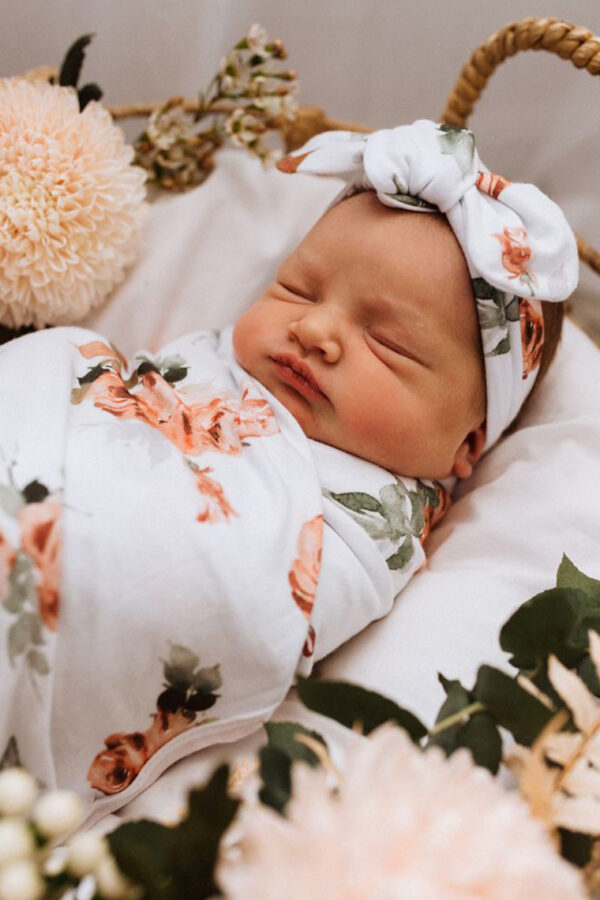 JERSEY WRAP & TOP KNOT – ROSEBUD