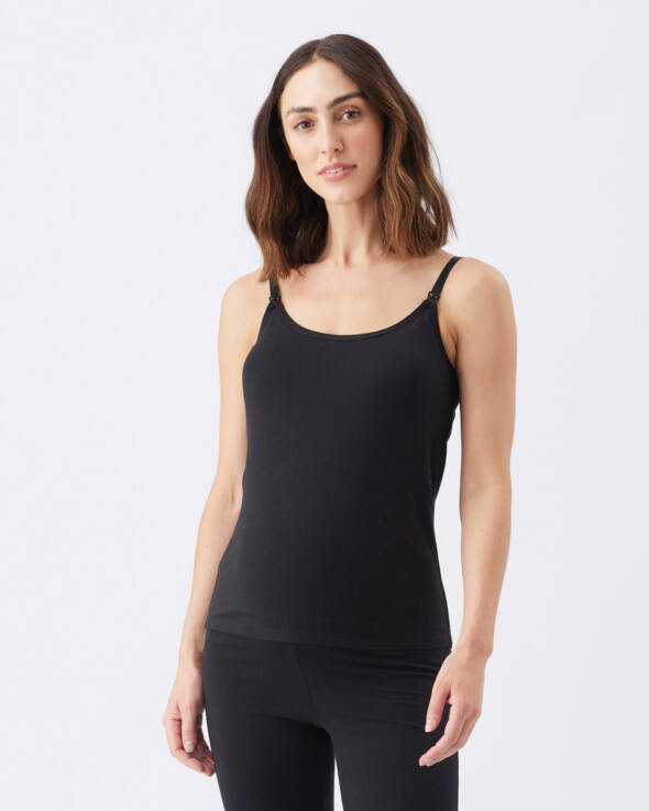 Organic Cotton Maternity & Nursing Cami - Black