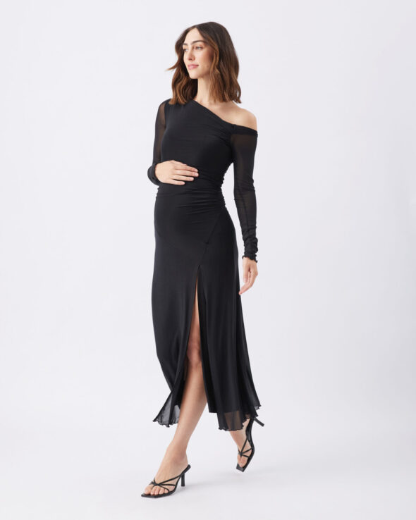 Freya Mesh Maternity Dress - Black