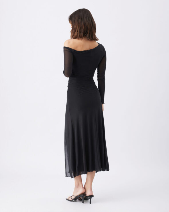 Freya Mesh Maternity Dress - Black - Image 4