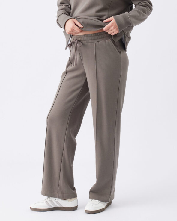 Terry Wide Leg Maternity Jogger - Earth - Image 2