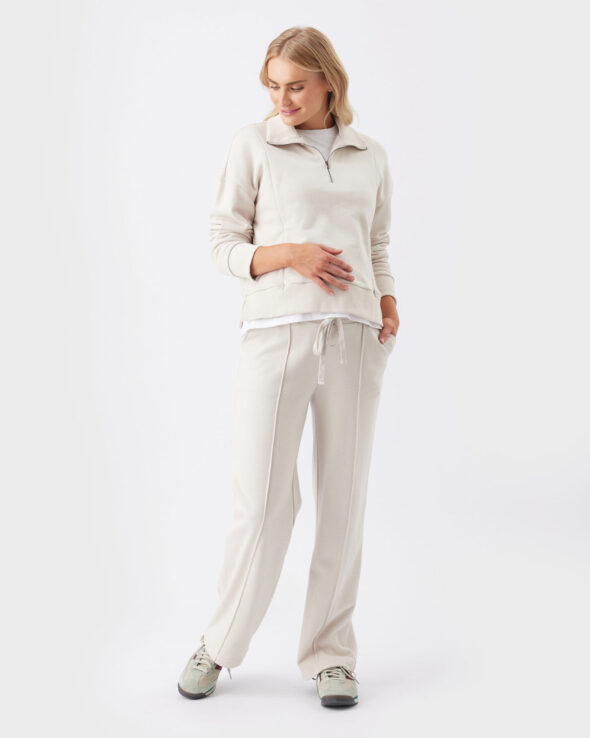 Terry Maternity & Nursing Sweater - Chalk - Image 5