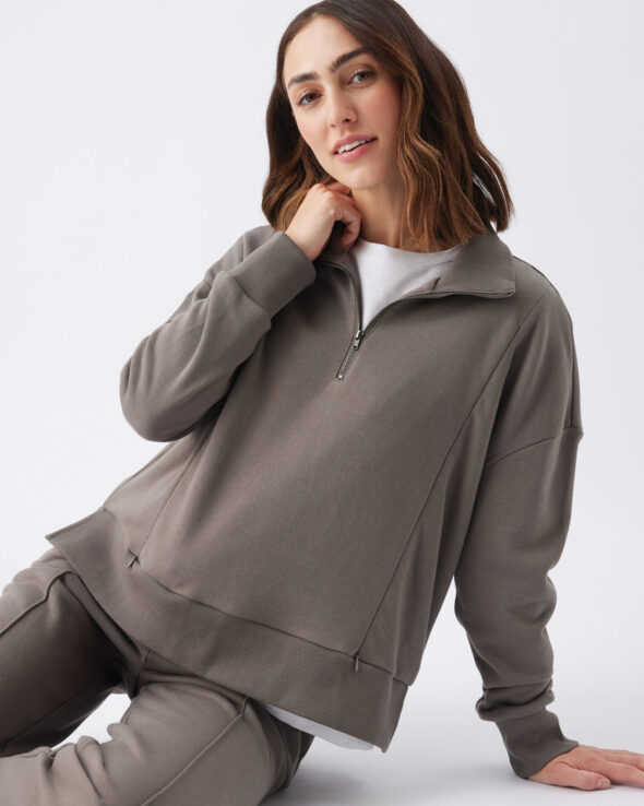 Terry Maternity & Nursing Sweater - Earth - Image 6