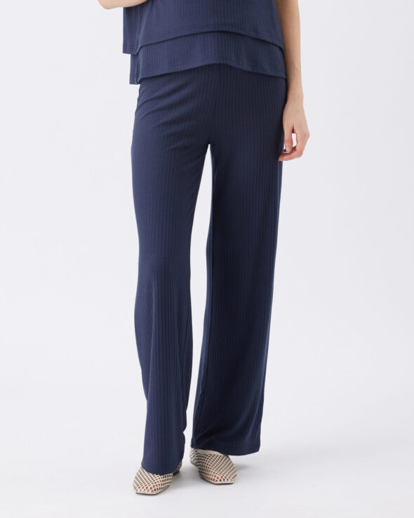 Cindy Maternity Rib Pant - Navy