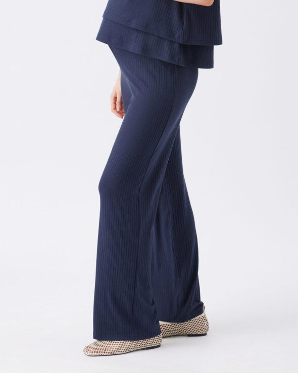 Cindy Maternity Rib Pant - Navy - Image 3