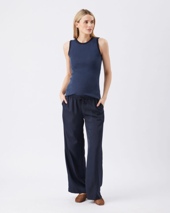 Tamara Maternity Satin Pull-On Pant Midnight - Image 2