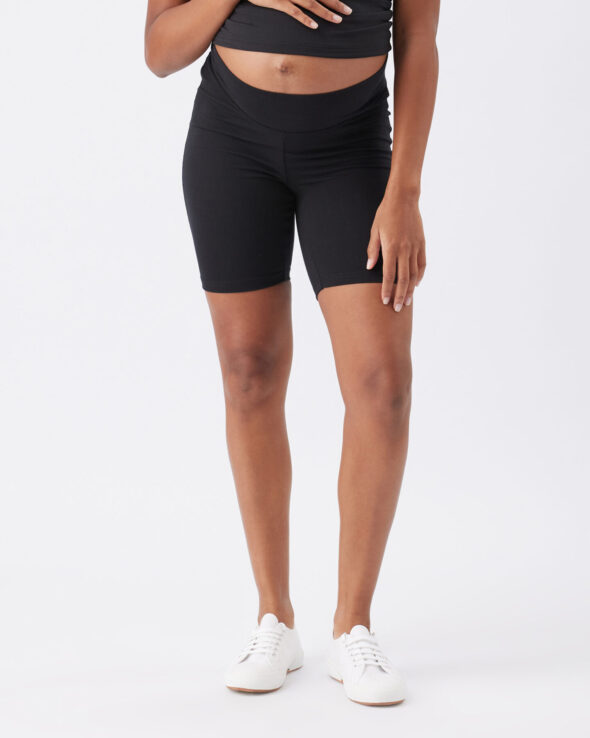 Organic Cotton Maternity Bike Short Black - Image 2