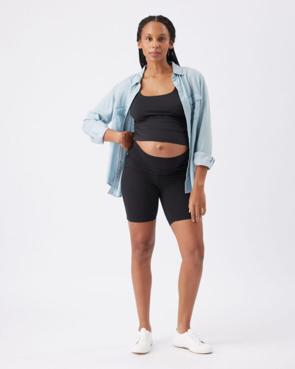 Organic Cotton Maternity Bike Short Black - Image 6