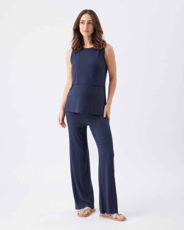 Peter Rib Maternity & Nursing Tank - Navy - Image 5