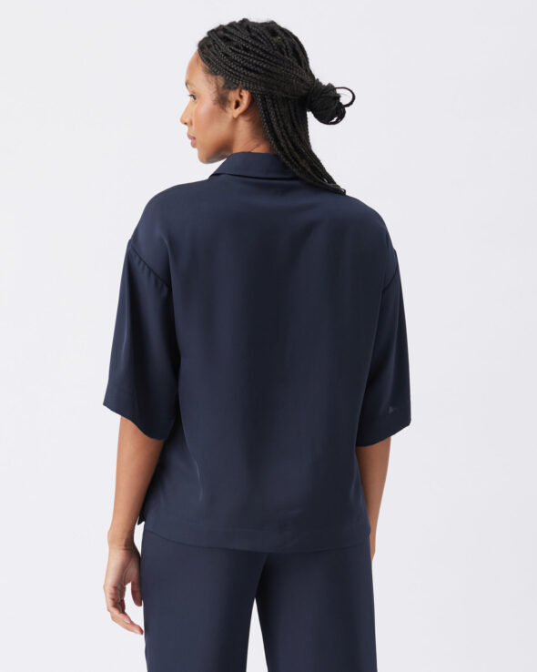Tamara Maternity & Nursing Satin Shirt Midnight - Image 4