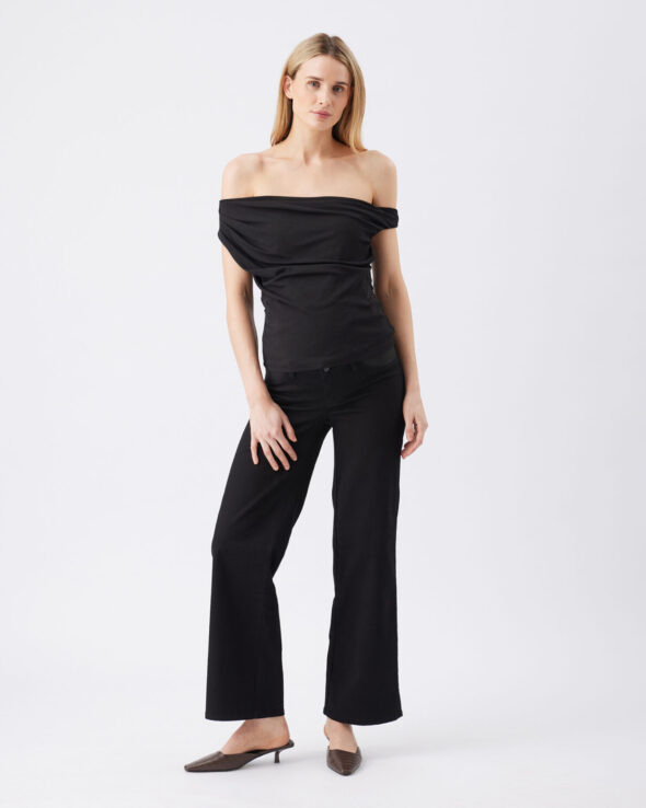 Kyle Wide Leg Maternity Jean Black - Image 5