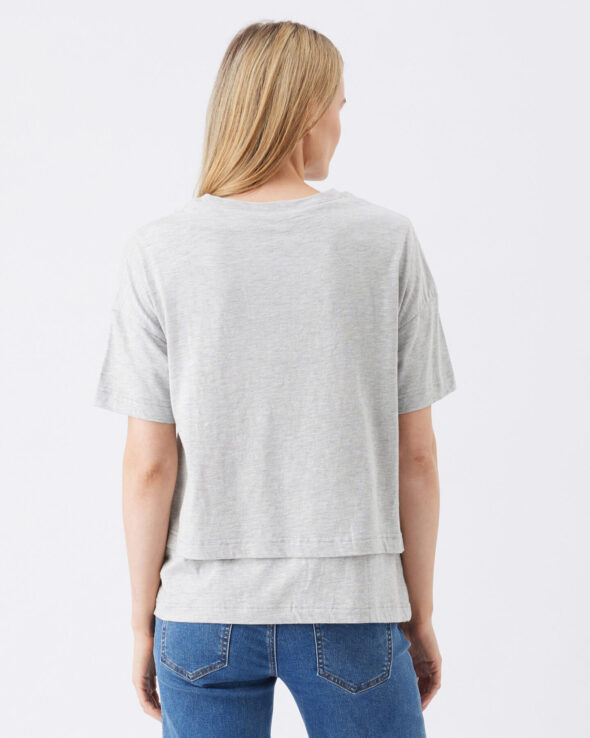 Claud Maternity & Nursing Tee - Grey Marle - Image 4