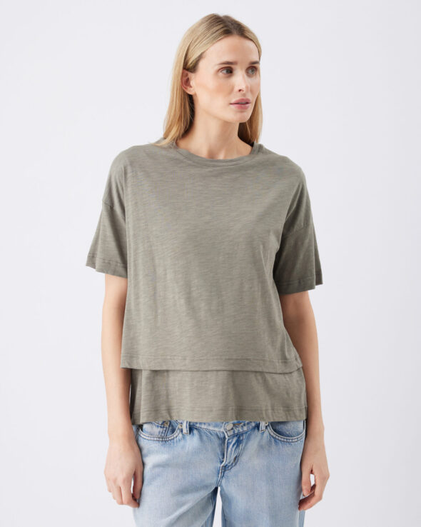 Claud Maternity & Nursing Tee - Moss