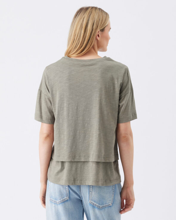 Claud Maternity & Nursing Tee - Moss - Image 4