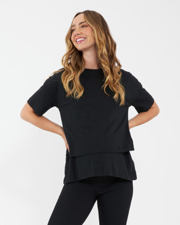 Claud Maternity & Nursing Tee - Black