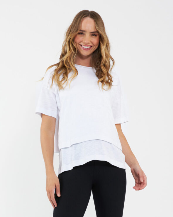 Claud Maternity & Nursing Tee - White