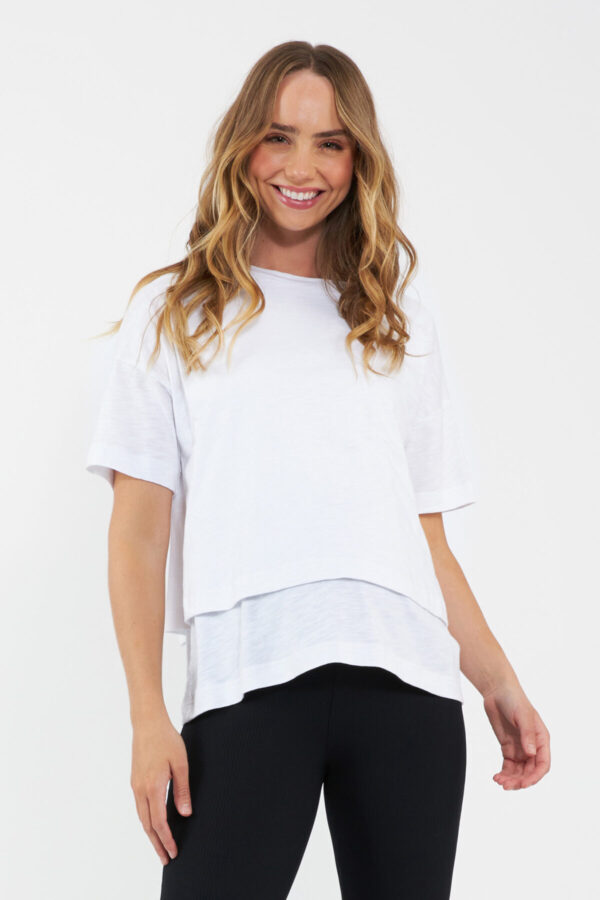 Claud Maternity & Nursing Tee - White
