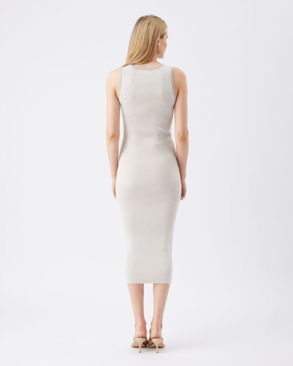 Noa Rib Knit Maternity & Nursing Dress - Natural Taupe - Image 5