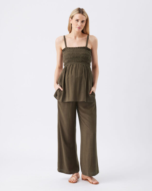 Ella Shirred Tunic - Khaki - Image 3