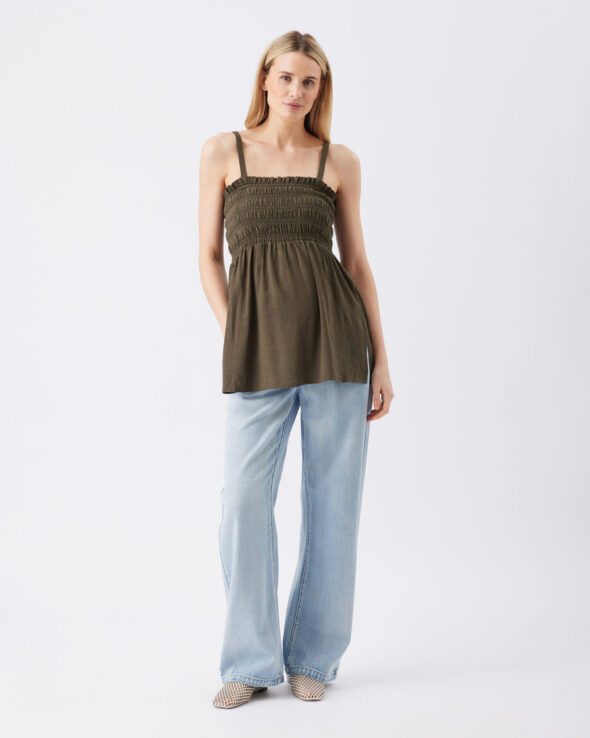 Ella Shirred Tunic - Khaki - Image 6