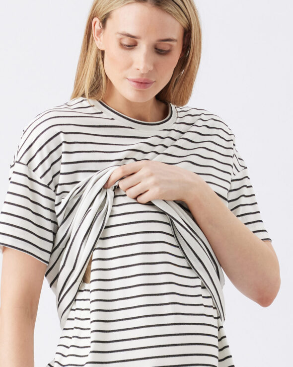 Jada Stripe Maternity & Nursing Tee - Image 2