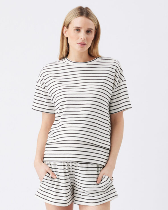 Jada Stripe Maternity & Nursing Tee - Image 3