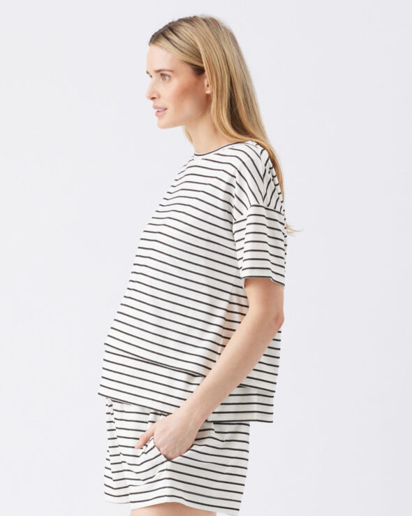 Jada Stripe Maternity & Nursing Tee - Image 4