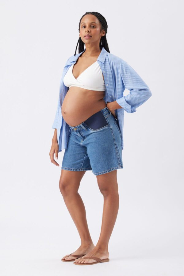 Dion Denim Maternity Short - Classic Wash