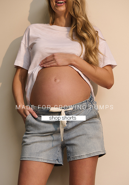 Maternity Shorts made for growing bumps all summer long at 3 Bears Maternity