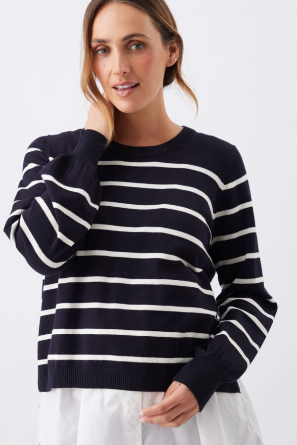 Anna Detachable Nursing & Maternity Knit - Midnight/White