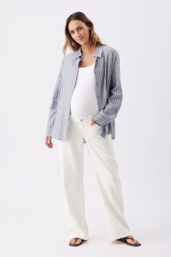 Billie Elastic Waist Maternity Jean - Ecru