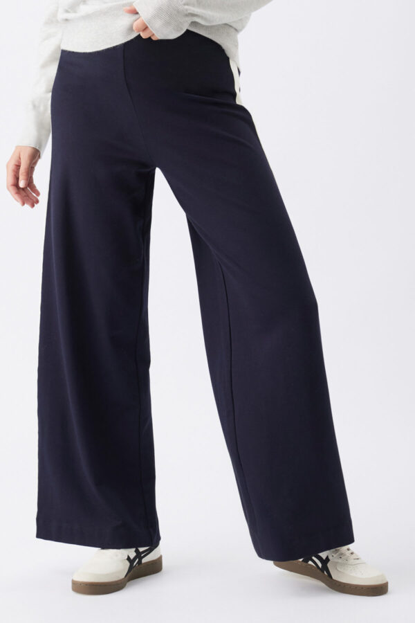 Ari Wide Leg Pant - Midnight/White