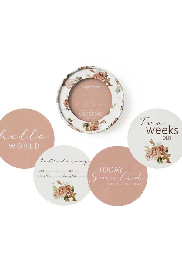 REVERSIBLE MILESTONE CARDS - ROSEBUD PINK SAND