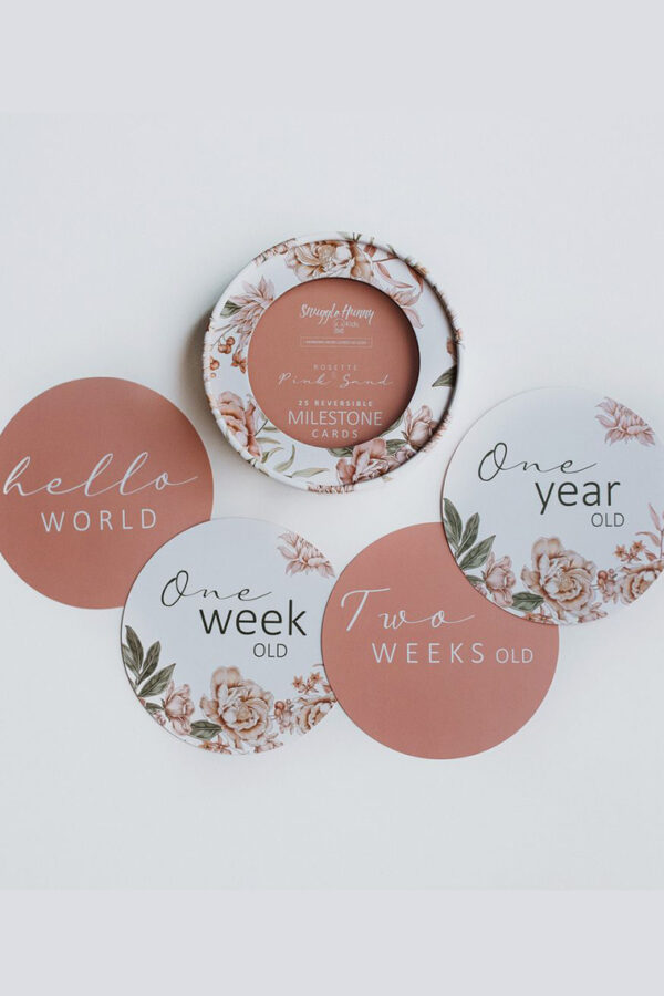 REVERSIBLE MILESTONE CARDS - ROSETTE PINK SAND