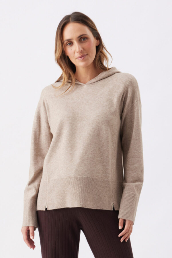 Finley Nursing & Maternity Knit Hoodie - Latte